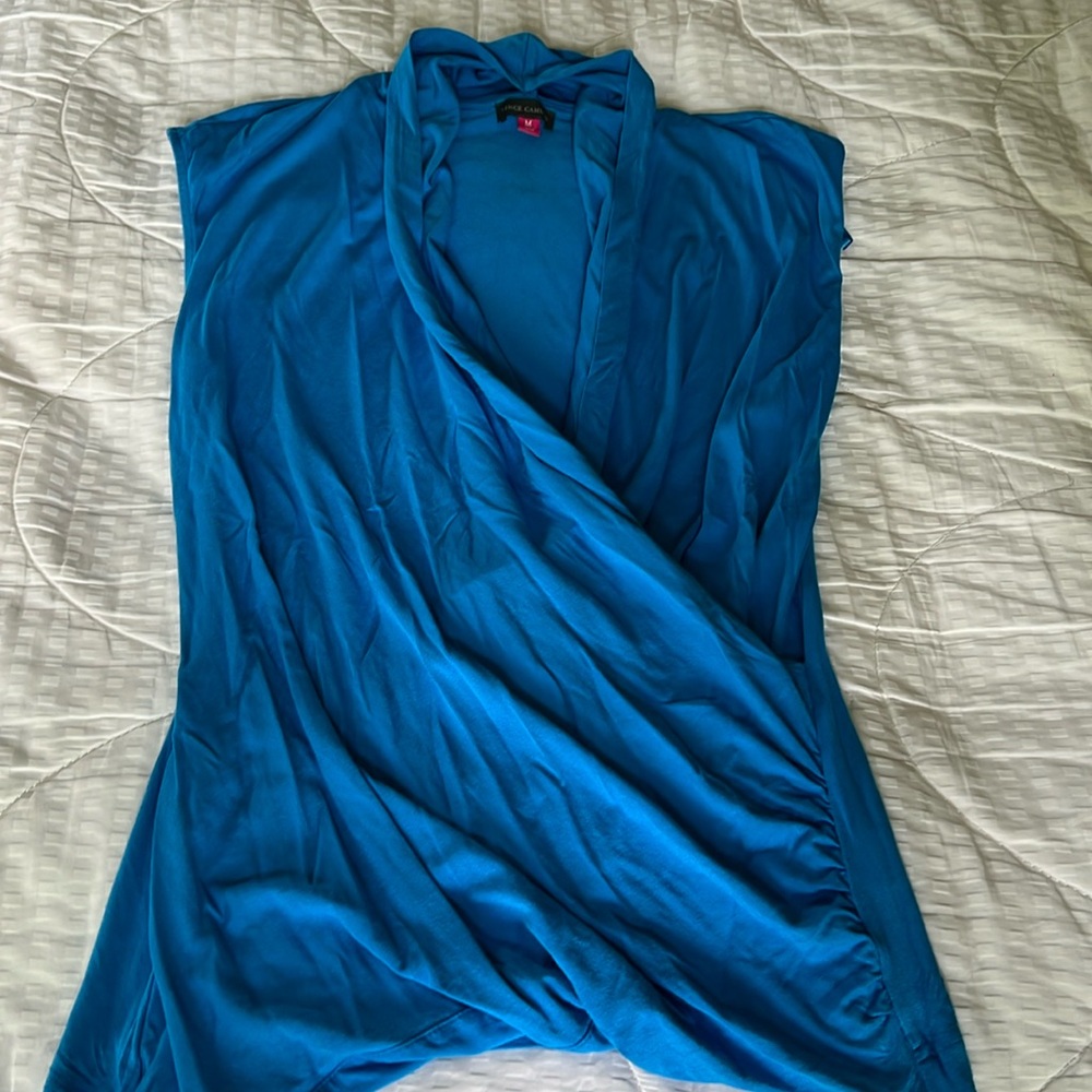 Flattering wrap sleeveless shirt